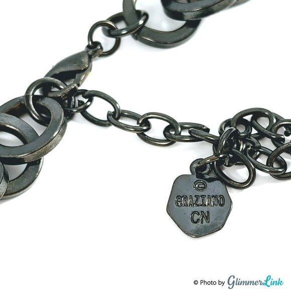 Vintage R.J Graziano Two Tone Links Necklace - Picture 8 of 9